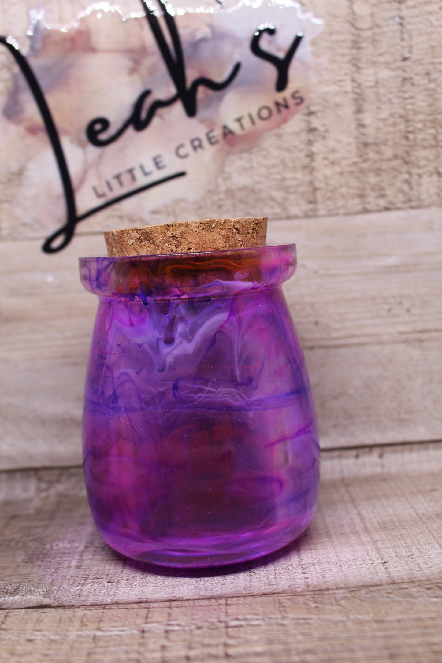 Purple & Pink Jar W/Cork