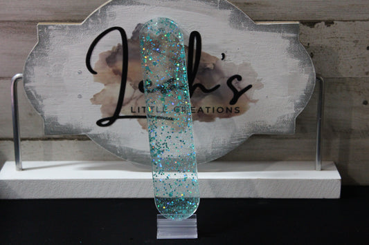 Teal Glitter with teal Tassel Bookmark Customizable