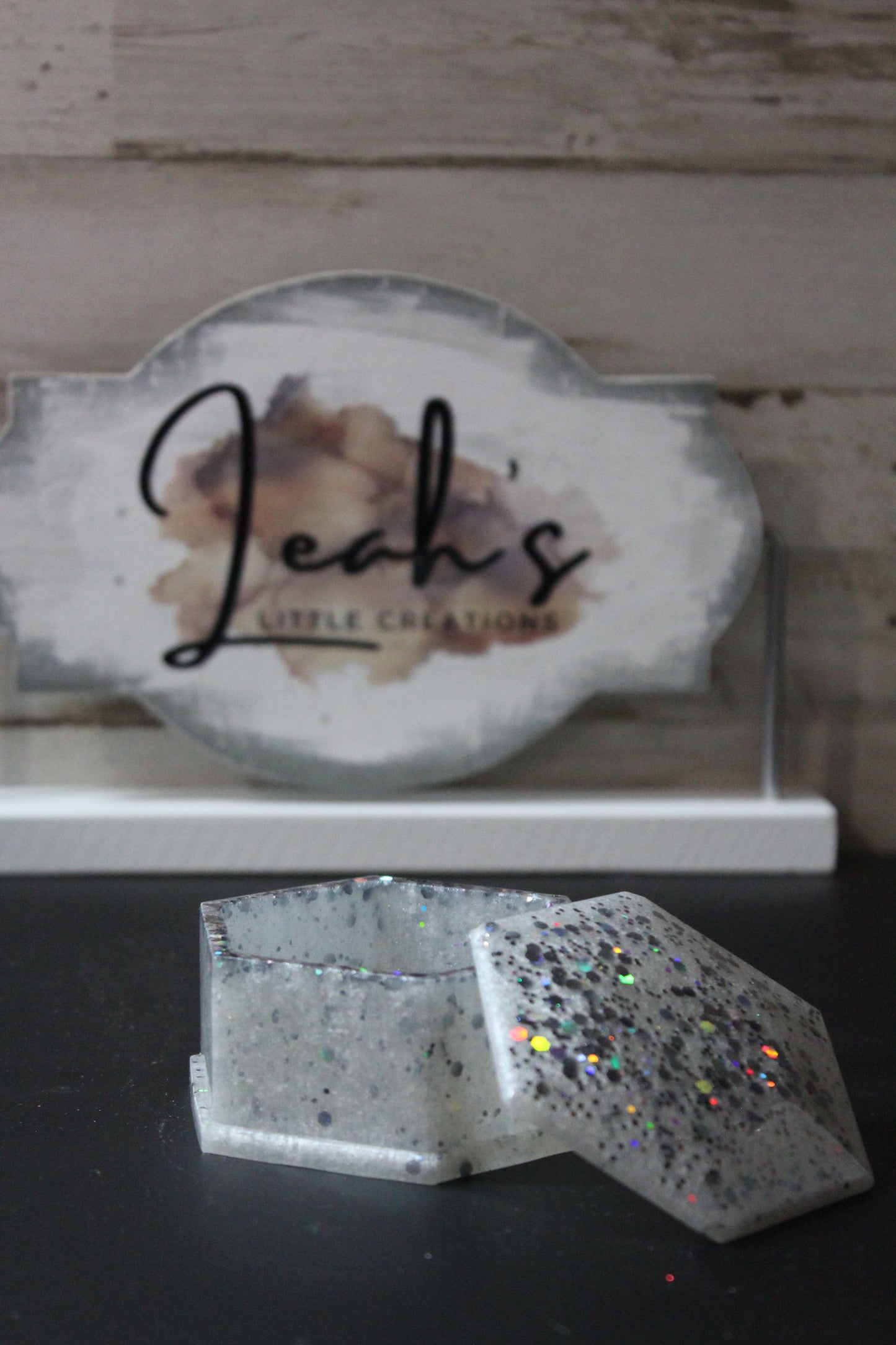 White & Glitter Jar