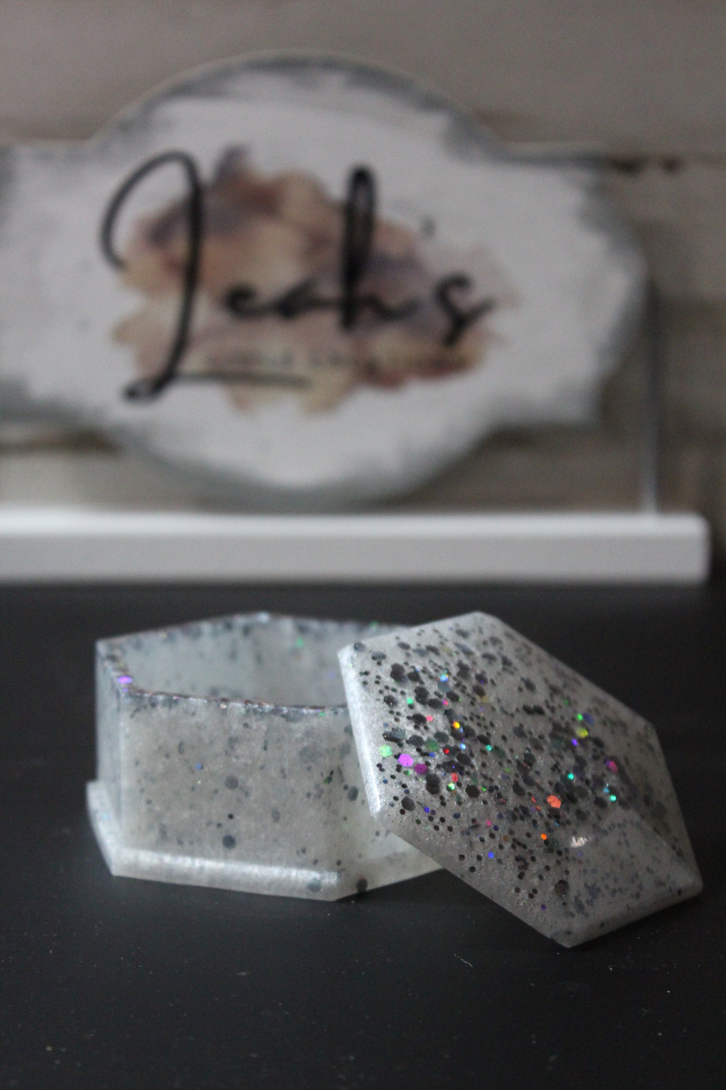 White & Glitter Jar