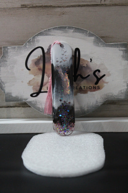 Black, White Pink & Glitter Bookmark