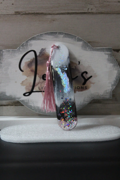 Black, White Pink & Glitter Bookmark