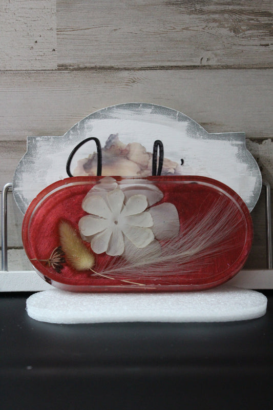 Red Flower Tray